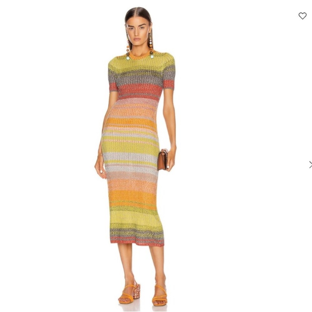 Zimmermann Multicolor Striped Midi Dress